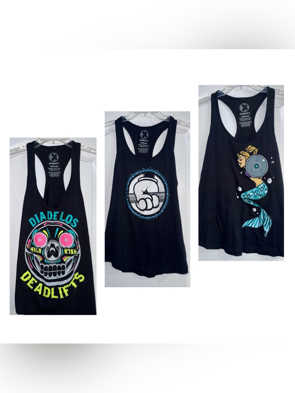 Project X Black Graphic Tanks bundle
